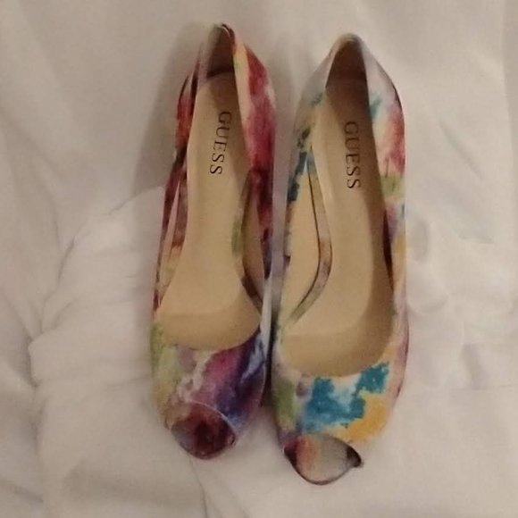 Guess  multi colour  peep - Toe Stiletto Heels - Picture 5 of 7